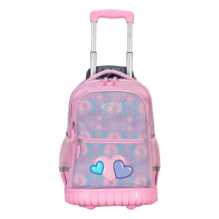 Mochila Escolar Elf 2026 1 Division Rosa con Carro Art.I6458A